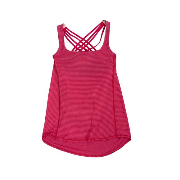 Lululemon Free To Be Wild Pink Butteryfly Angel Tank Top Built in Bra Size 6 - Picture 5 of 6